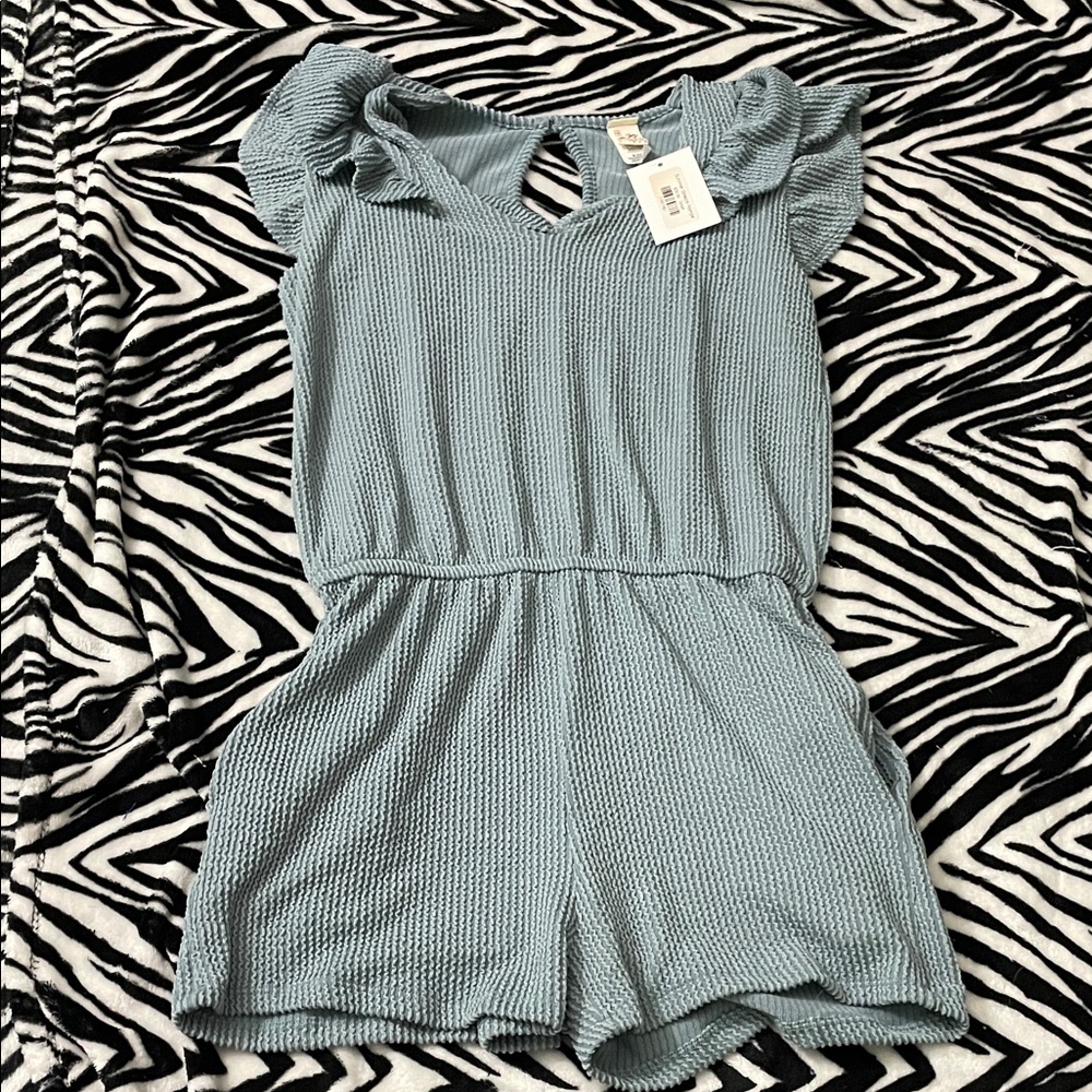 NWT 7th Ray Blue ribbed Romper
